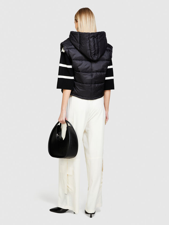 Sleeveless jacket with hood - null - Black | Sisley image number 3